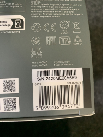 1094064-3 Wireless Gaming Headset Logitech G535 LIGHTSPEED (black)