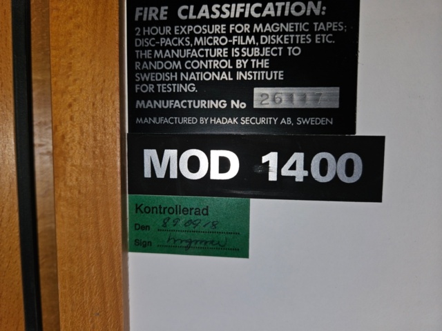 1249113-7 Fireproof safe, Hadak. Mode 1400