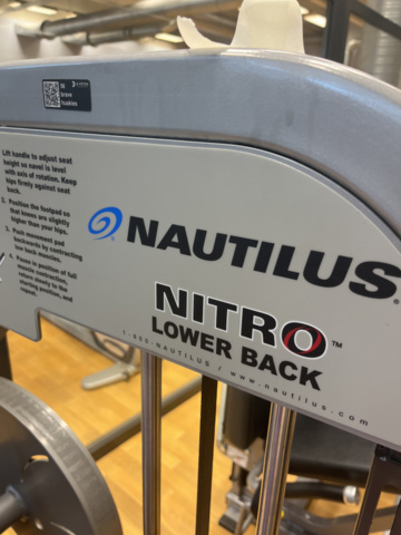 1251820-8 Back machine - Nautilus Nitro Lower Back