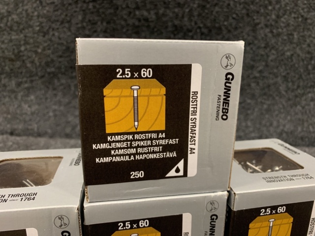 1275312-5 Nail 2.3x60 & Comb nail 2.5x60, Gunnebo