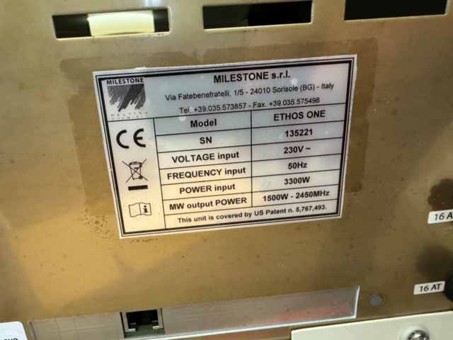 1276468-7 Milestone Ethos One microwave