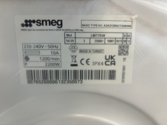 1137604-6 SMEG Washing Machine LB2T72UK