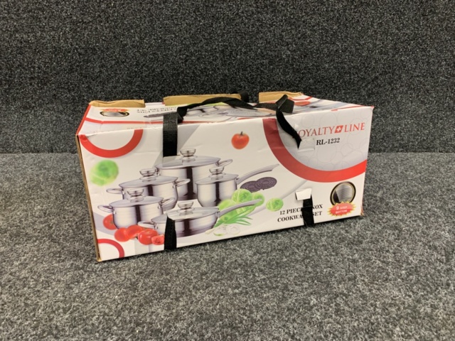 1276966-2 12-piece saucepan set with glass lid - Royalty Line