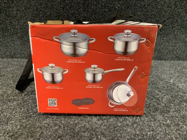 1276966-4 12-piece saucepan set with glass lid - Royalty Line