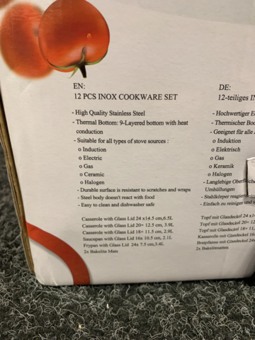 1276966-6 12-piece saucepan set with glass lid - Royalty Line