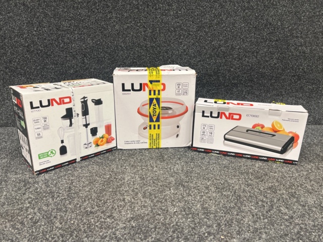 1279295-1 Vacuum sealer, cotton candy machine & hand blender, Lund