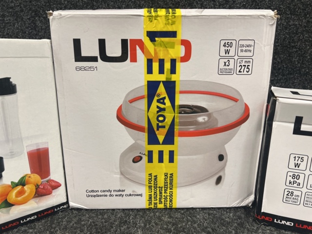 1279295-3 Vacuum sealer, cotton candy machine & hand blender, Lund