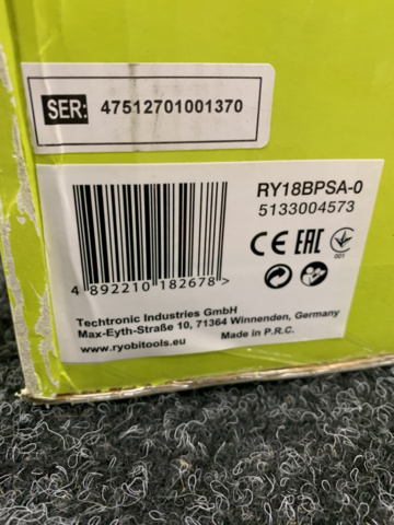 1279756-3 Pressure sprayer Ryobi RY18BPSA-0 ONE+