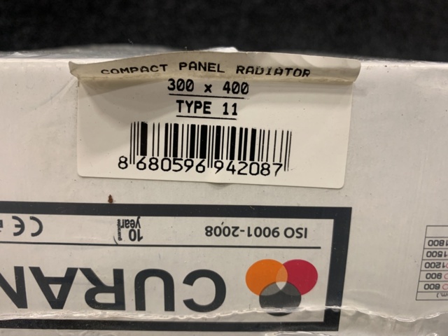 1279829-3 Panel radiator Curant CK Kompakt Type 11 300x400mm (HxL)
