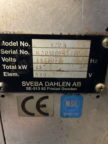 1206947-7 Bakery oven Sveba Dahlen V20N