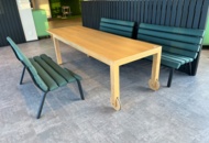 1251772 Wooden dining table, Coinz Flex and 3 fabric-covered sofas, Materia