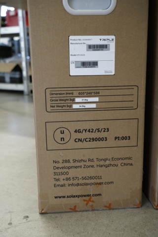 1254943-11 Battery system, Solax Triple Power, 6.2 kWh