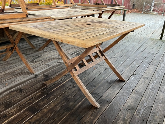 1255055-2 Teak table for outdoor dining, 12 pieces, Jutlandia