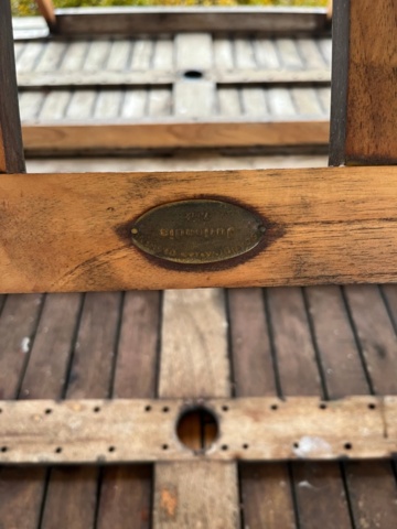 1255055-6 Teak table for outdoor dining, 12 pieces, Jutlandia