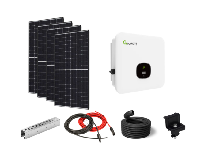 Solar cell package 6kW with 16 solar panels - Trina Honey/ Growatt MOD ...