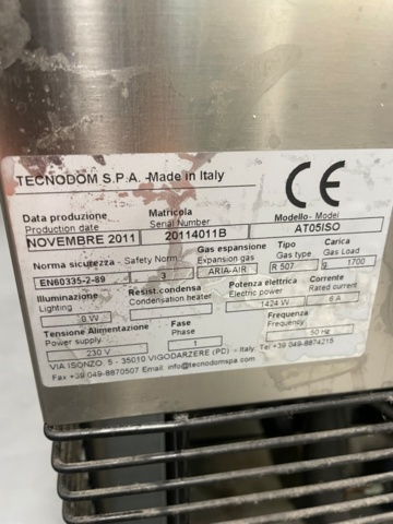 1162442-6 Blast Chiller Tecnodom AT05ISO, 2011 Repair item