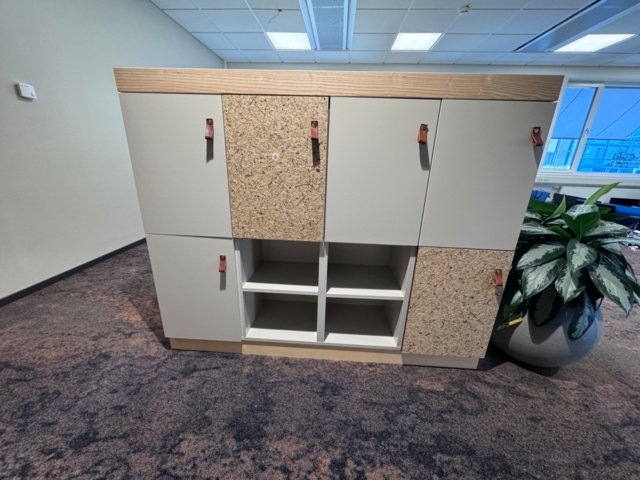 1240781-13 Two storage cabinets R3 Work.Locker, W160 x H140 x D40 cm