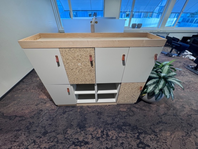 1240781-14 Two storage cabinets R3 Work.Locker, W160 x H140 x D40 cm