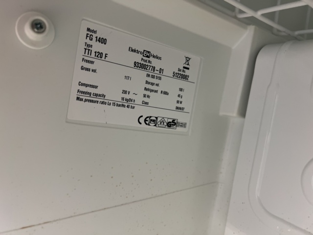 1278061-4 Freezer - Electro Helios FG 1400