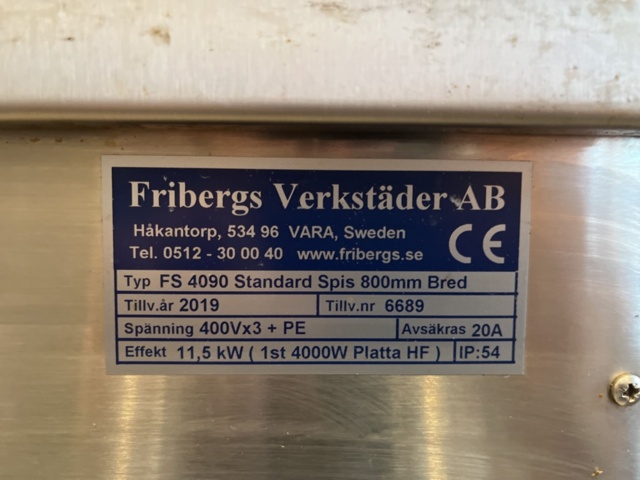 1285065-7 Stove Fribergs FS4090 with quick plate