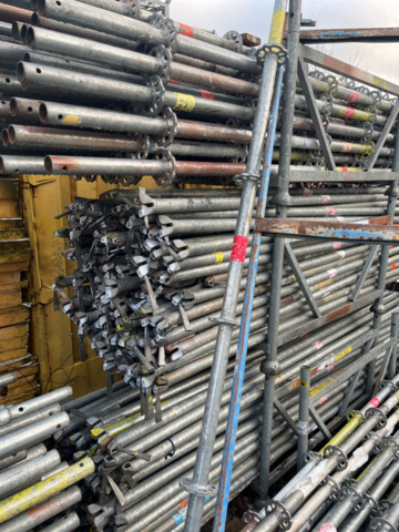 1285738-9 Modular scaffolding – About 1,400 parts (Horizontals, Spiers, U-beams and Steel plank)