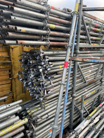 1285738-10 Modular scaffolding – About 1,400 parts (Horizontals, Spiers, U-beams and Steel plank)