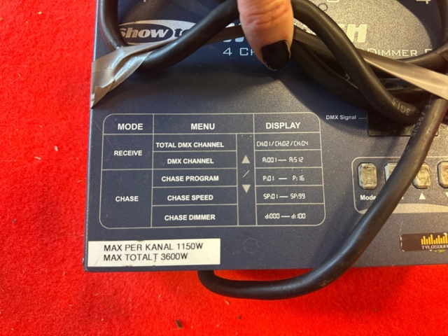 1286807-5 DMX dimmer 4 channels - Showtec MultiDim