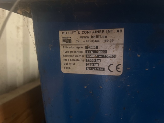 1277901-3 Tipper container BD Lift TTC-1600 -2006