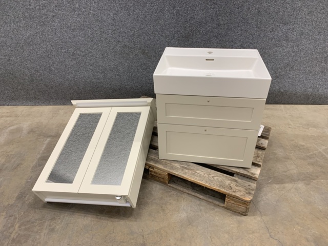 1287945-1 Commode Svedbergs 60x45 with wash basin & mirror cabinet