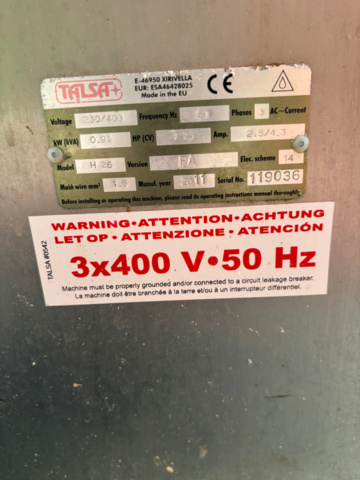 1249281-5 Electro-hydraulic sausage sprayer, Talsa H26 -2011