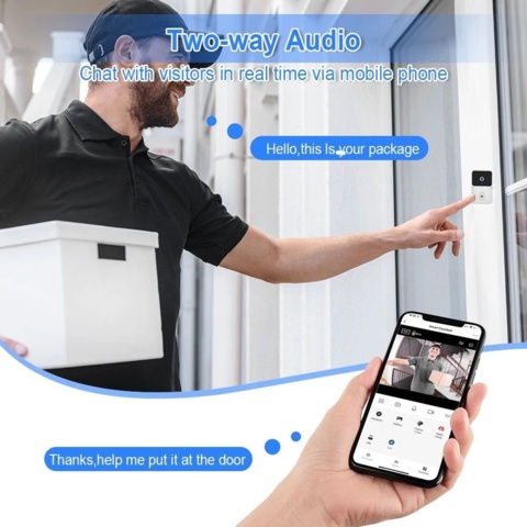 1288483-6 Tuya Smart Doorbell, WiFi Camera, Two-Way Audio Call, Pet Monitor - Shipping Included