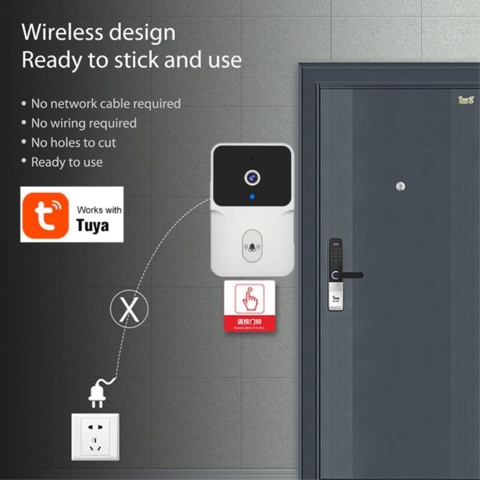 1288483-7 Tuya Smart Doorbell, WiFi Camera, Two-Way Audio Call, Pet Monitor - Shipping Included