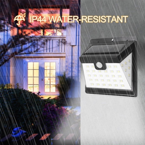 1288532-3 5 pcs LED garden lamp for wall, motion sensor, solar cell charging - Shipping included