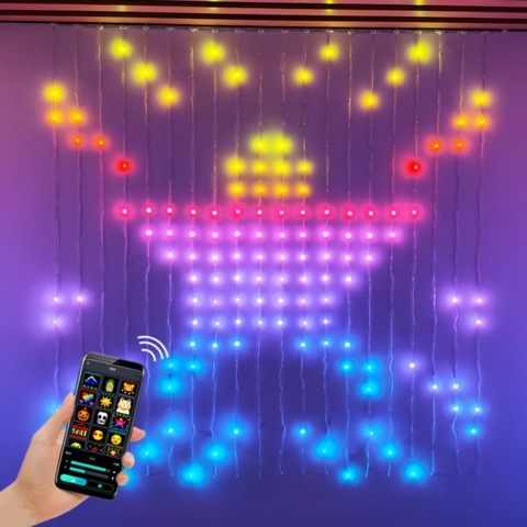 1288608-3 LED curtain, 2x2 meters, programmable patterns, RGB - Shipping included