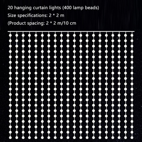 1288608-4 LED curtain, 2x2 meters, programmable patterns, RGB - Shipping included