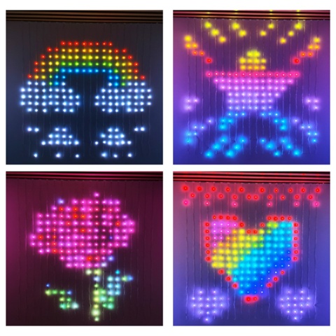 1288608-9 LED curtain, 2x2 meters, programmable patterns, RGB - Shipping included