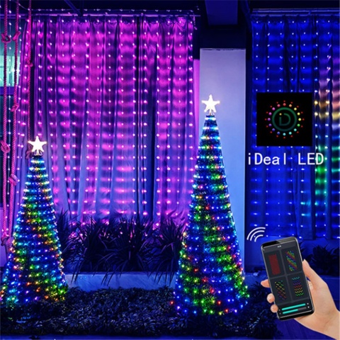 1288608-10 LED curtain, 2x2 meters, programmable patterns, RGB - Shipping included
