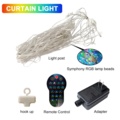 1288608-12 LED curtain, 2x2 meters, programmable patterns, RGB - Shipping included