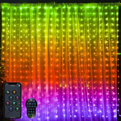 LED curtain, 2x2 meters, programmable patterns, RGB - Shipping included ...