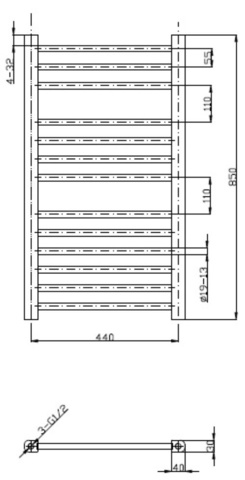 1291921-4 Lodur Towel dryer, 304 stainless steel. - SW216 - Shipping included