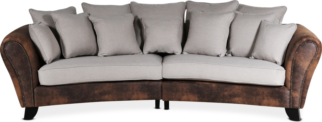1292600-1 Western 4-sits svängd soffa - Vintage / Beige