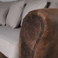 1292600-2 Western 4-sits svängd soffa - Vintage / Beige