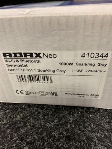 1292816-3 Panel element Adax Neo WiFi 1000W (grey)