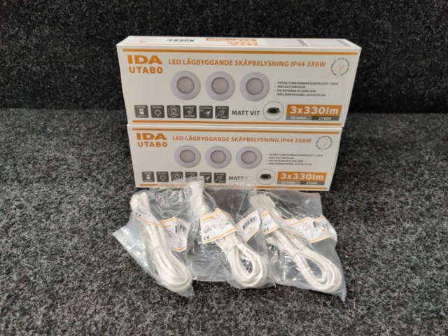 1293064-1 6 downlights IDA Utabo LED IP44 2700K