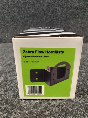 1293405-3 20 st Hörnfästen Zebra Flow, svart