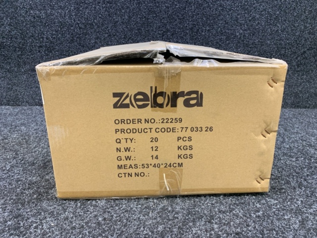 1293407-8 20 st Hörnfästen Zebra Flow, svart