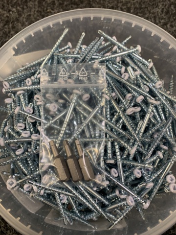 1299497-4 3 pcs Packs Strip & Lining Screw 4.0x48mm, Grabber