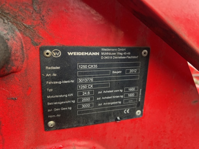 1244817-12 Toolcarrier Weidemann 1250 CX35 -2012
