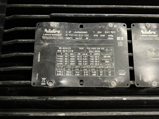 1304368-9 Elmotor - NIDEC permanent magnet motor 90kW, LSHRM280MD