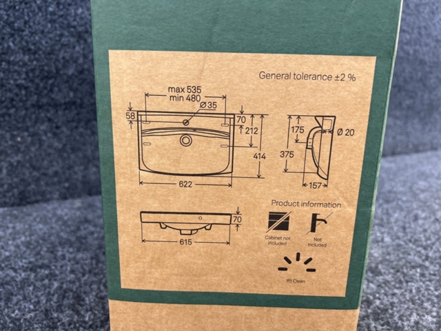 1305630-3 Washbasin Ifö Spira Compact, 622x414x156mm (LxWxH)